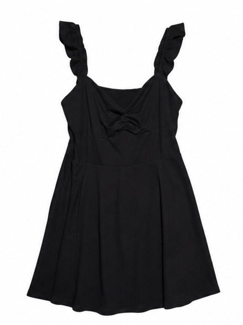 Hollister Black Ruffle Strap A-Line Dress